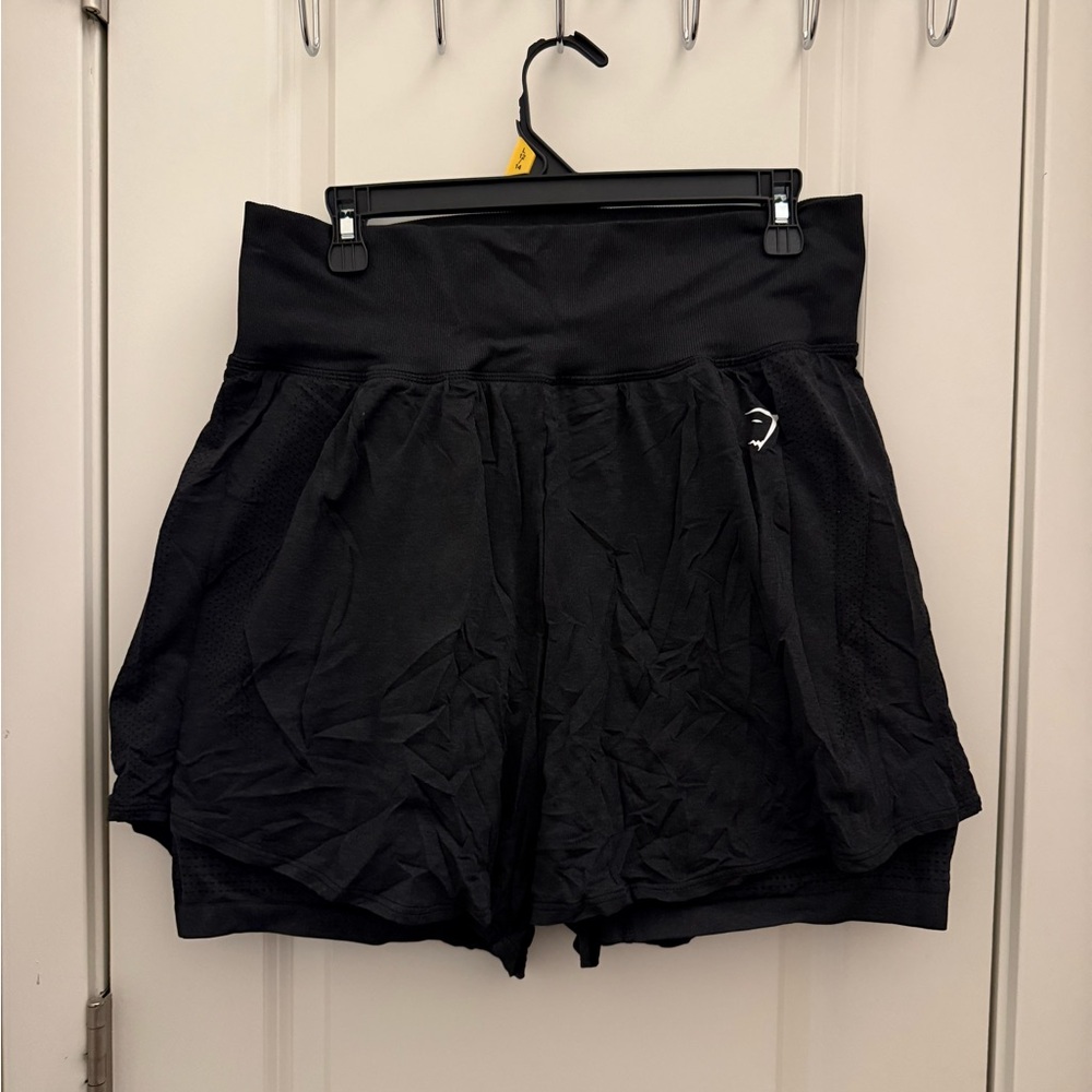 Gymshark Black High-Waist Athletic Shorts